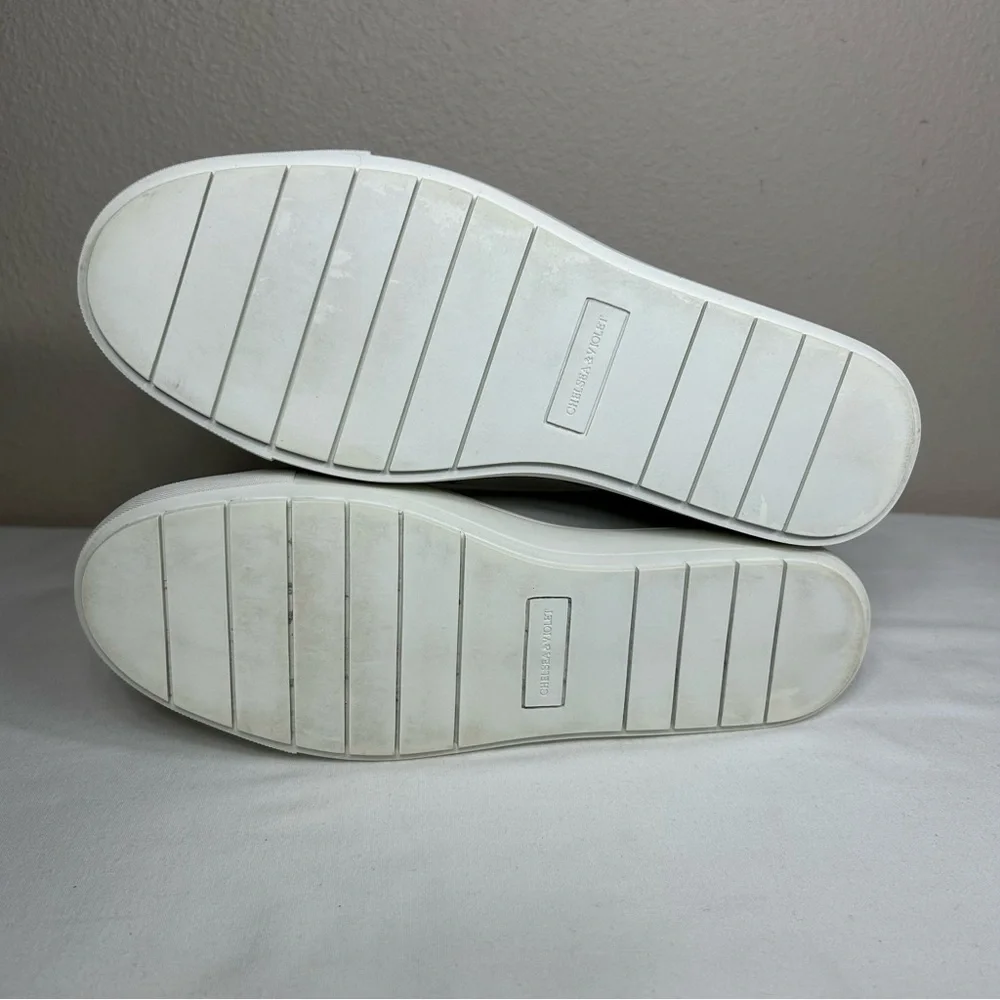 Chelsea & Violet Milo Suede Leather Gray White Eyelet Wedge Slip On Sneakers 8.5